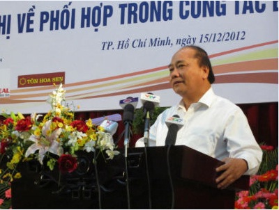 Ủy viên Bộ Chính trị, Phó Thủ tướng Chính phủ Nguyễn Xuân Phúc phát biểu tại Hội nghị